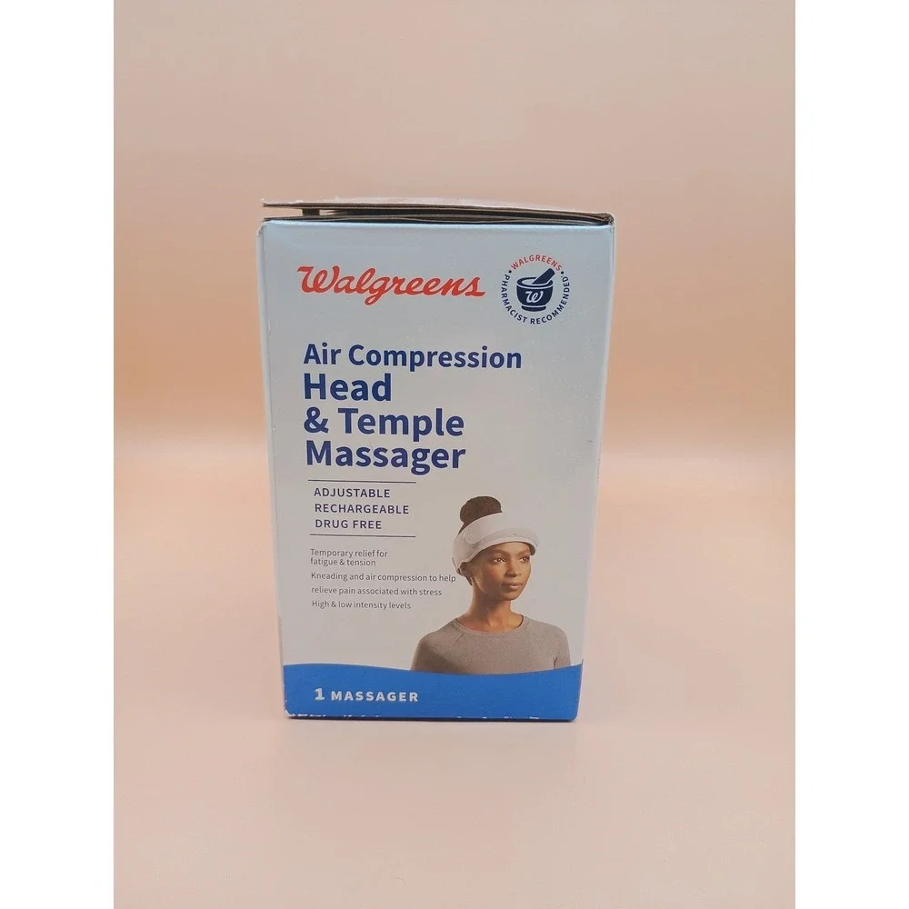 Walgreens Air Compression Head & Temple Massager‎ Adjustable Rechargeable White